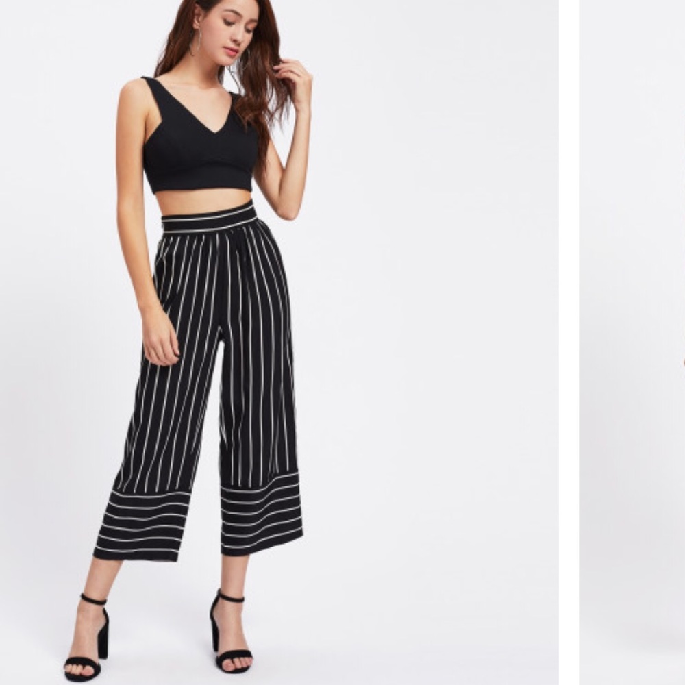 SHEIN striped wide leg pants